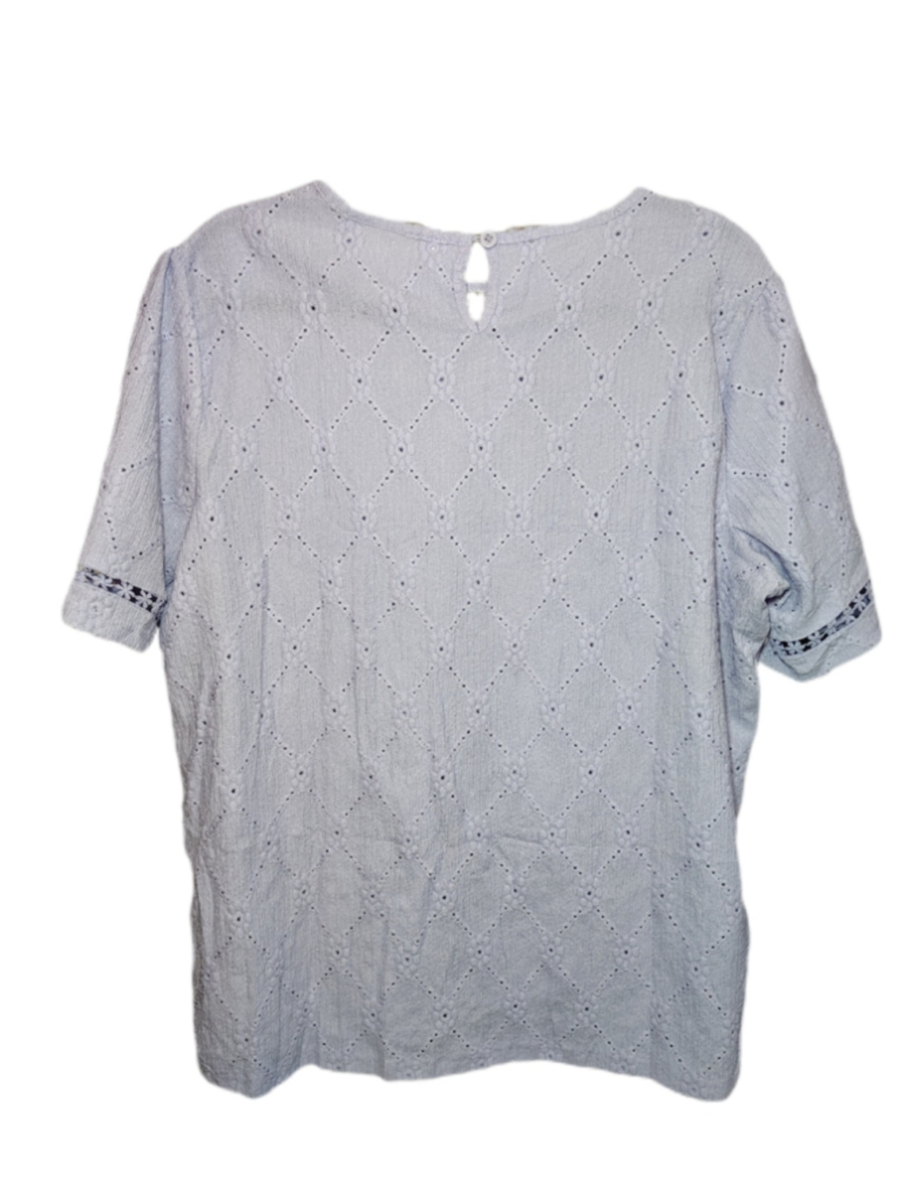 Falechay 2XL Lavender Eyelet Blouse NWT Plus Size Lilac Textured Top - Picture 3 of 10